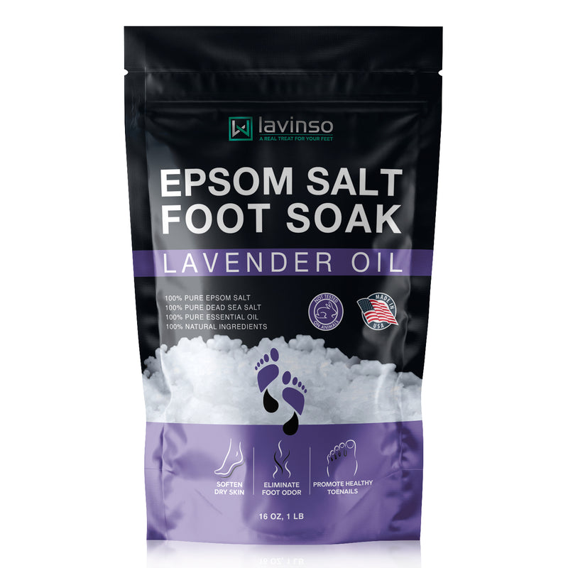 Lavinso Lavender Oil Foot Soak for Dry Cracked Foot with Epsom Salt