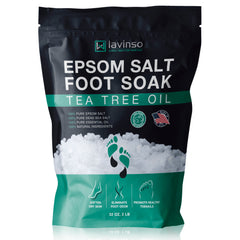 Tea Tree Oil Foot Soak with Epsom Salt - for Toenail Fungus, Athletes Foot, Stubborn Foot Odor Scent, Fungal and Softens Calluses