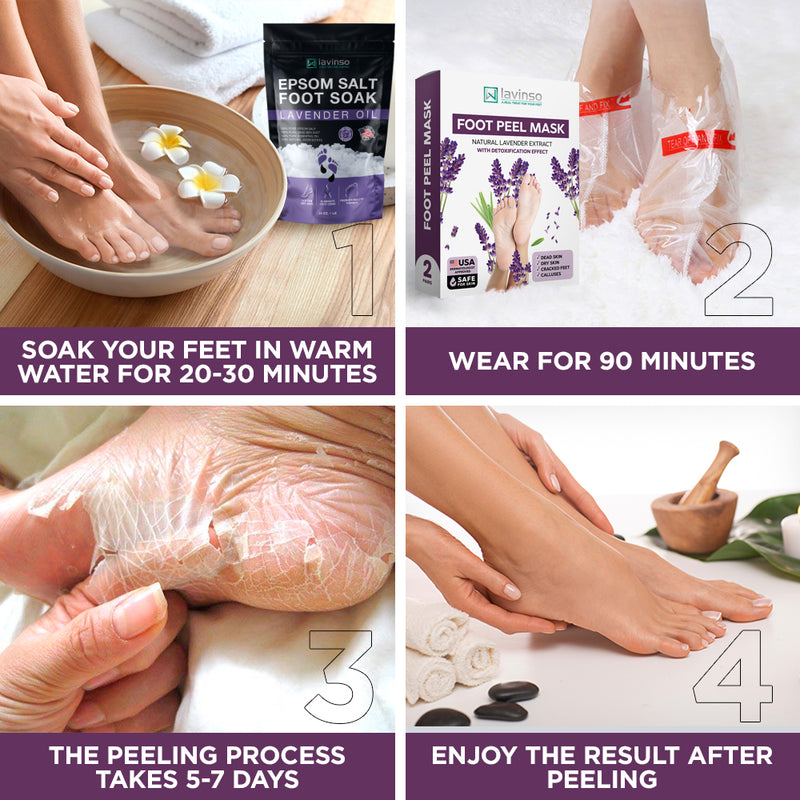 Lavender Foot Peel Mask — Removes Calluses and Dead Skin Cells | Lavinso
