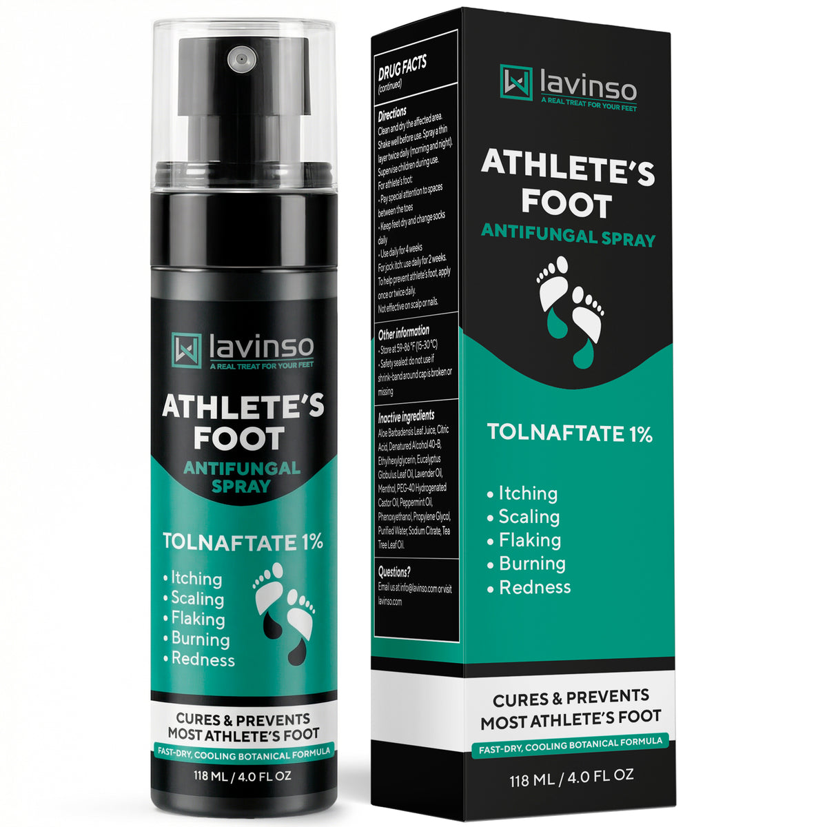 Lavinso Athlete's Foot Antifungal Spray with Tolnaftate 1%
