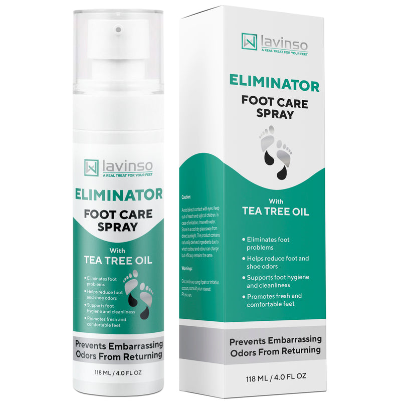 Lavinso Athletes Foot Care Spray with Tea Tree Oil - Shoe Deodorizer and Foot Odor Eliminator