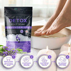 Lavender Oil Foot Soak for Dry Cracked Feet with Epsom Salt - Athlete's Foot, Removes Odor Scent - Softens Calluses & Soothes Sore Tired Feet